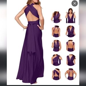 TART Collection Purple Infiniti Stretch Covertible Modal Maxi Dress, Sz M
